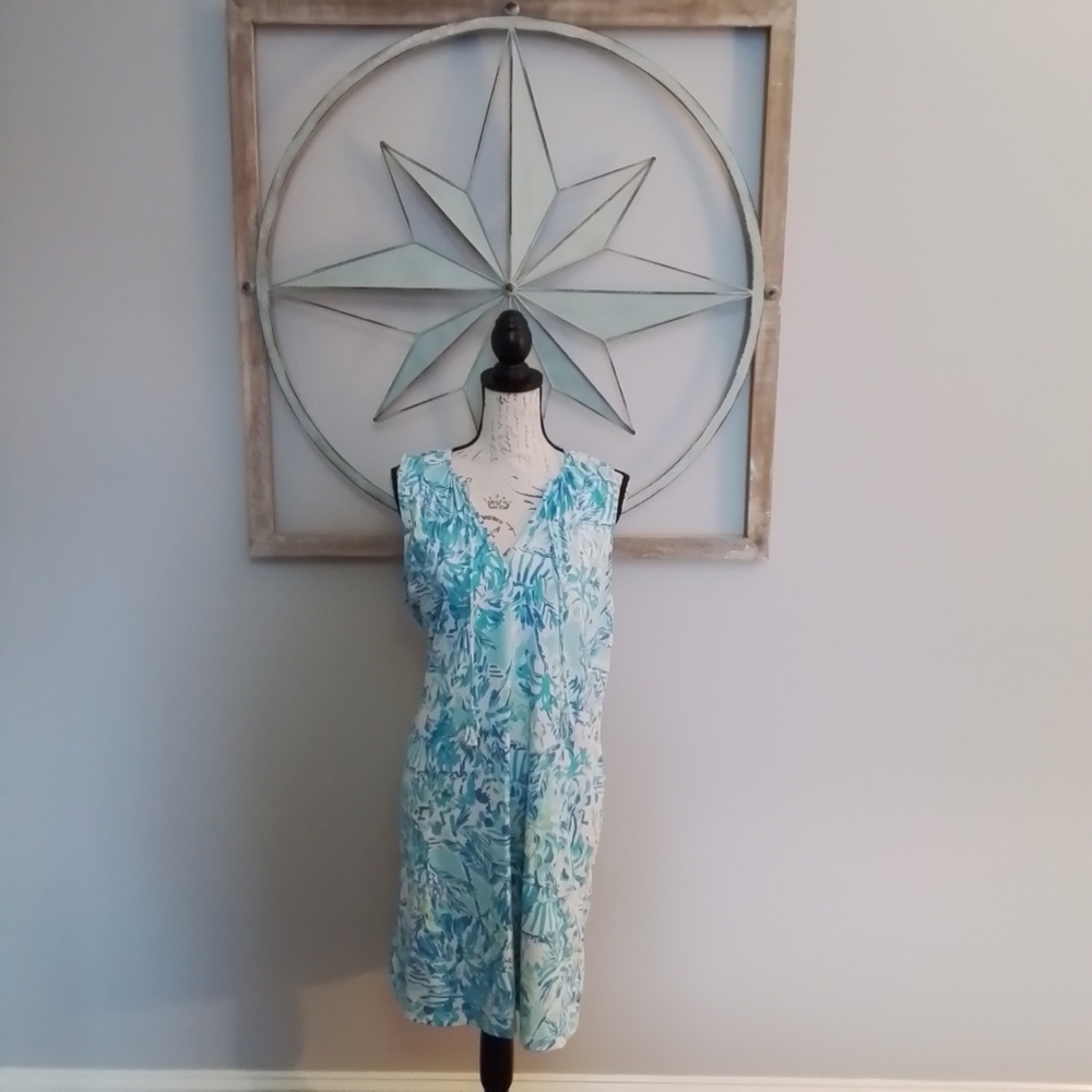 Lilly Pulitzer Johana Cover-Up Shift Dress Blue Ibiza Cabana Cocktail - L - Picture 6 of 15